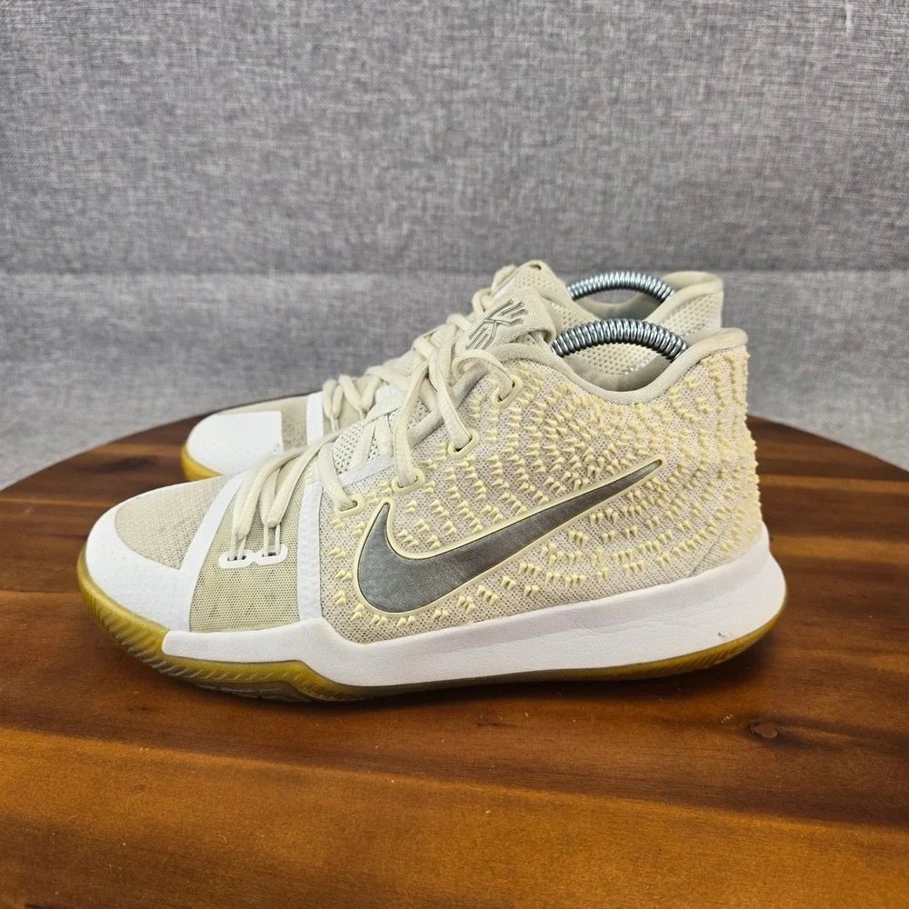 Nike Kyrie 3 Ivory‎ Pale Grey Light Bone Kids Basketball Shoes 859466-103 6.5Y